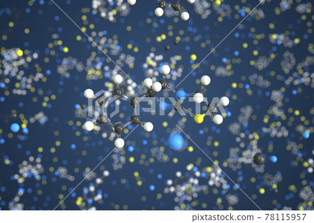 Levamisole molecule. Conceptual molecular model. Chemical 3d rendering Levamisole molecule. Conceptual molecular model. Chemical 3d rendering 78115957