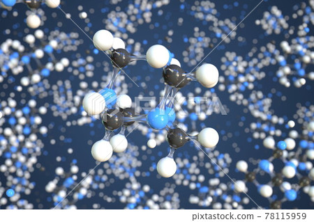 Molecule of hexamine, conceptual molecular model. Scientific 3d rendering 78115959