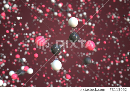 Glyoxal molecule, conceptual molecular model. Chemical 3d rendering Glyoxal molecule, conceptual molecular model. Chemical 3d rendering 78115962