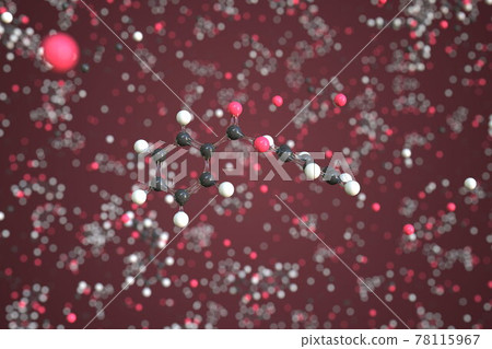 Molecule of benzil, conceptual molecular model. Conceptual 3d rendering 78115967