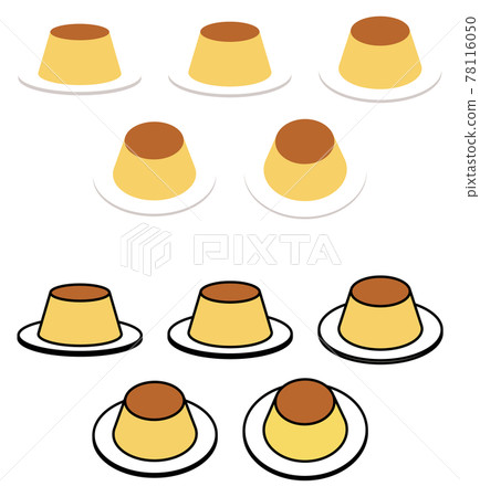 Pudding from various angles 1 - Stock Illustration [78116050] - PIXTA