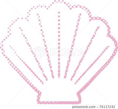 Shell shell summer tropical fancy fashionable cute polka dot silhouette stamp illustration 78117242