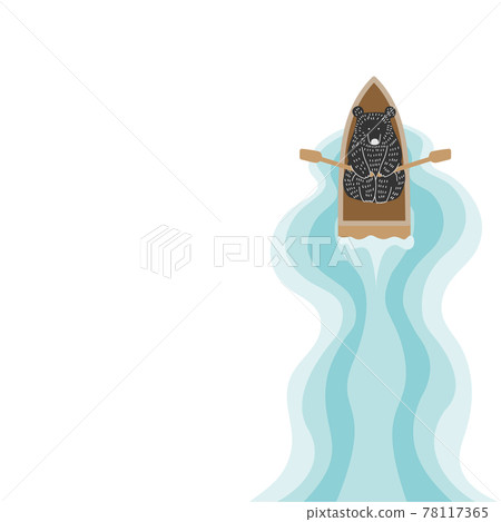 Bear rowing a boat 78117365