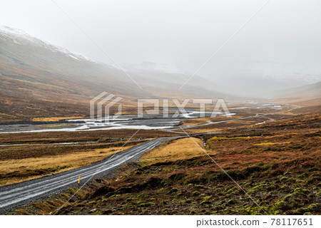 On the road to Mjoifjordur, Iceland 78117651
