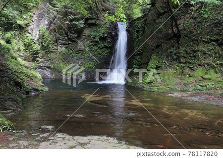 Fresh green red-eye-red waterfall 78117820