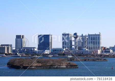 通往台場的彩虹橋和城市景觀 通往台場的彩虹橋和城市景觀 78118416