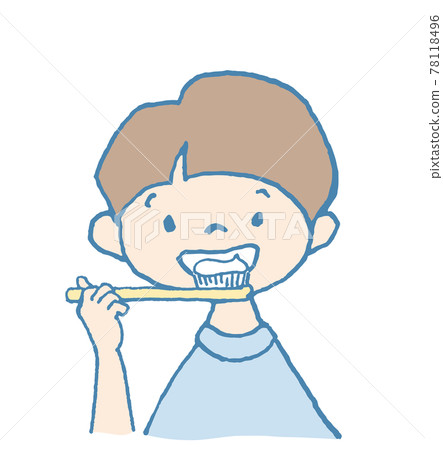 Boy brushing tooth Boy brushing tooth 78118496