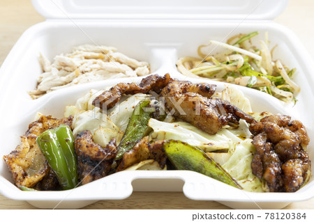美味的中式午餐,回鍋肉外賣 美味的中式午餐,回鍋肉外賣 78120384