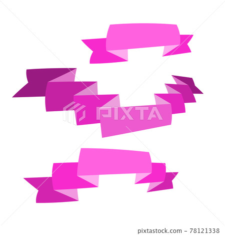 Set of pink flat ribbons isolated on white... - Stock Illustration ...