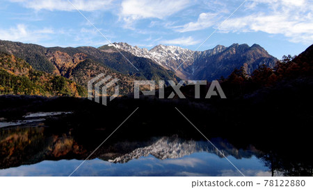 Hotaka mountain range and Taisho pond autumn leaves in Kamikochi Hotaka mountain range and Taisho pond autumn leaves in Kamikochi 78122880