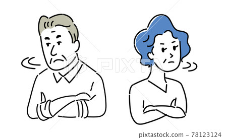 Illustration material of a senior couple fighting 78123124