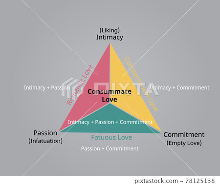 Triangular Theory of Love developed by Robert Sternberg to show the three components of love 78125138