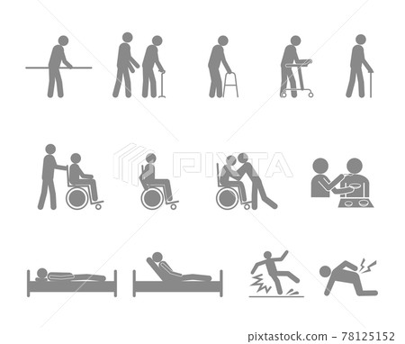 Long-term care movement silhouette 78125152
