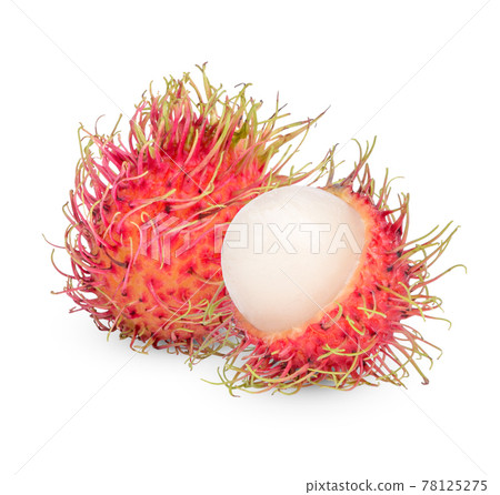Fresh rambutan fruit isolated on white background Fresh rambutan fruit isolated on white background 78125275