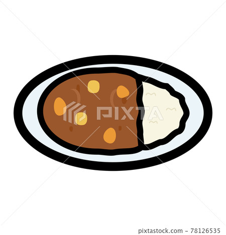 Simple and cute curry rice illustration 78126535