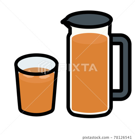 Simple and cute barley tea illustration 78126541