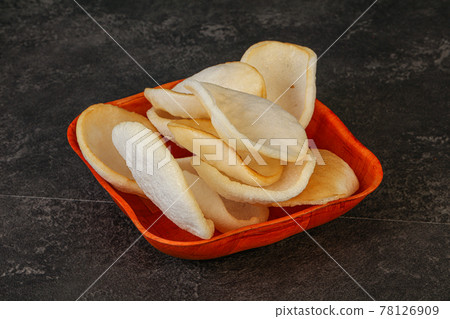 Asian cusine - homemade prawn chips 78126909