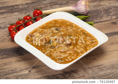 Caucasian Kharcho soup with beef meat Caucasian Kharcho soup with beef meat 78126987
