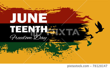 Juneteenth Emancipation Day, Fist raise up breaking chain. 78128147