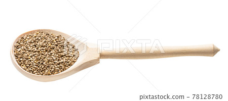 barnyard millet seeds in wooden spoon isolated barnyard millet seeds in wooden spoon isolated 78128780
