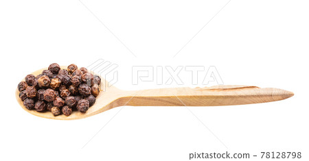 red kampot pepper in wooden spoon isolated red kampot pepper in wooden spoon isolated 78128798