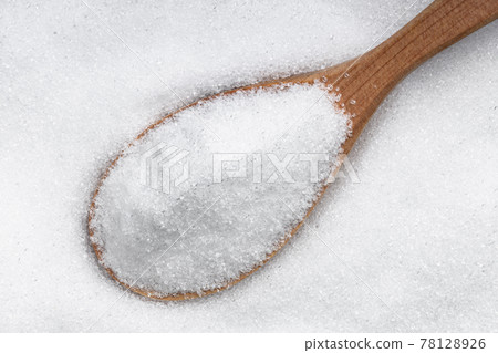 top view of wood spoon with crystalline erythritol top view of wood spoon with crystalline erythritol 78128926