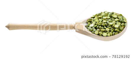 wooden spoon with green split peas isolated wooden spoon with green split peas isolated 78129192