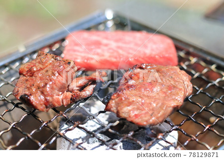 Japanese black beef special roast A5 grilled outdoors Japanese black beef special roast A5 grilled outdoors 78129871