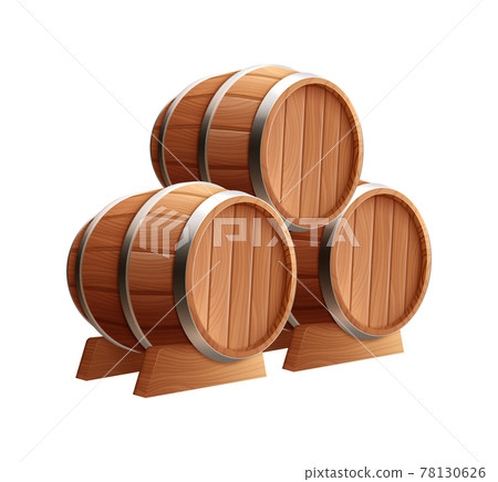 Barrels Realistic Icon 78130626
