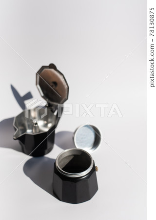 Mocha Pot coffee machine Laid on white 78130875