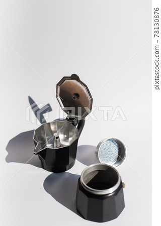 Mocha Pot coffee machine Laid on white 78130876