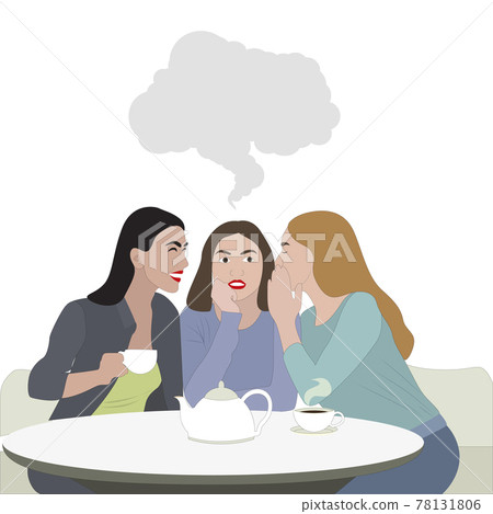 Woman friendship, girls gossip with cup of coffee Woman friendship, girls gossip with cup of coffee 78131806