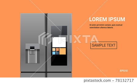 stainless steel refrigerator side by side fridge freezer modern kitchen household domestic appliance 78132717