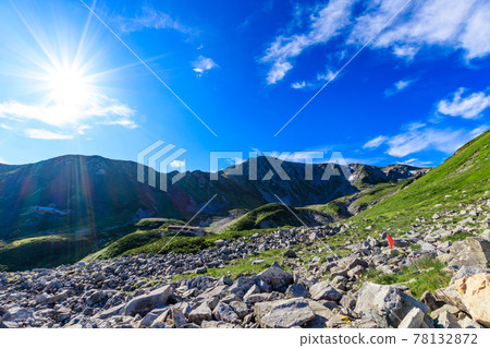 The sun and the vast mountains near Tsurugisawa Campground and simple signs The sun and the vast mountains near Tsurugisawa Campground and simple signs 78132872