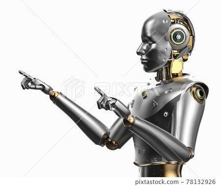 artificial intelligence robot or cyborg finger point artificial intelligence robot or cyborg finger point 78132926