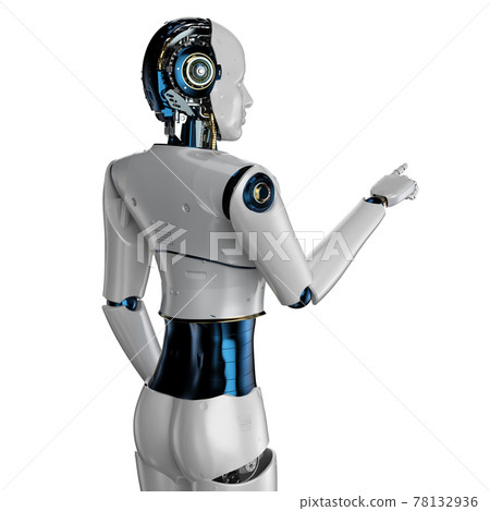 artificial intelligence robot or cyborg finger point artificial intelligence robot or cyborg finger point 78132936