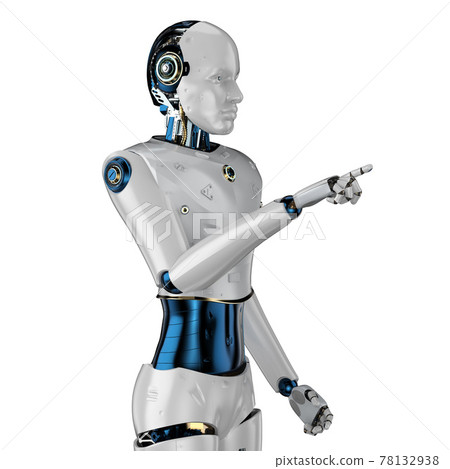 artificial intelligence robot or cyborg finger point artificial intelligence robot or cyborg finger point 78132938