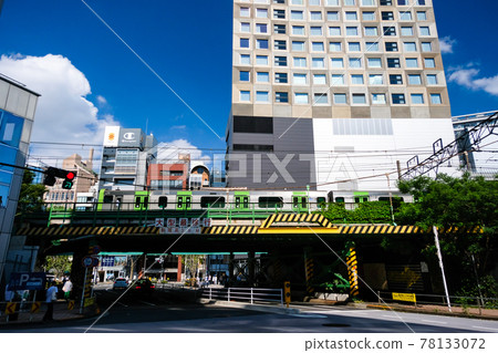 東京澀谷區神宮通的高架橋和城市景觀 78133072
