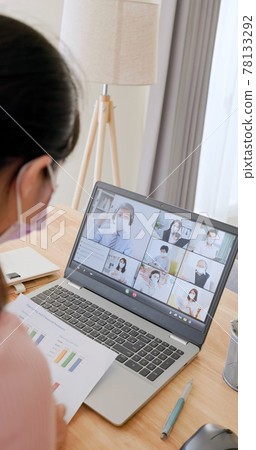 telework video meeting at home 78133292
