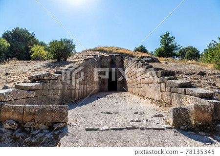 Treasury of Atreus in Mycenae, Greece 78135345