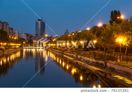Bucharest on Dambovita river Bucharest on Dambovita river 78135361