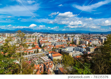 Aerial view of Ljubljana in Slovenia Aerial view of Ljubljana in Slovenia 78135376