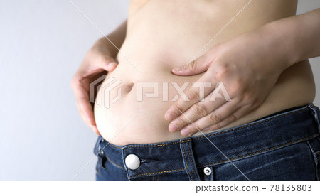 Fat woman picking extravagant meat Fat woman picking extravagant meat 78135803