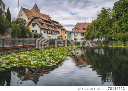 Small town Lengmoos in Dolomites, South Tyrol, Italy 78136332