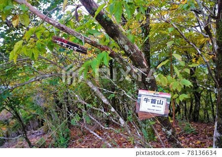 Mt. Obako's Ushikubi mountain peak sign Mt. Obako's Ushikubi mountain peak sign 78136634
