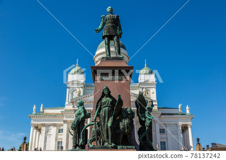 Helsinki Cathedral and tsar Alexander II Helsinki Cathedral and tsar Alexander II 78137242