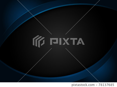 Abstract blue shiny curve shape on black background corporate design template Abstract blue shiny curve shape on black background corporate design template 78137685