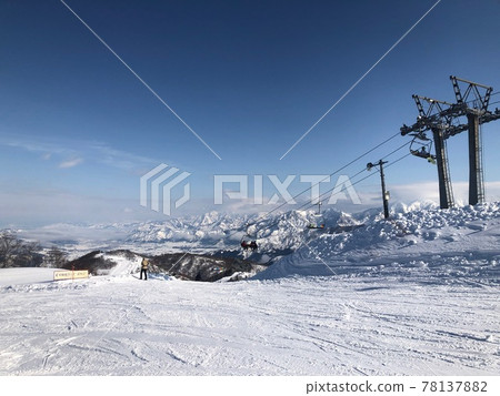 Gala Yuzawa Ski Resort on a sunny slope 78137882