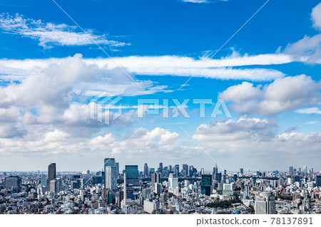 藍天下的東京城市景觀 藍天下的東京城市景觀 78137891