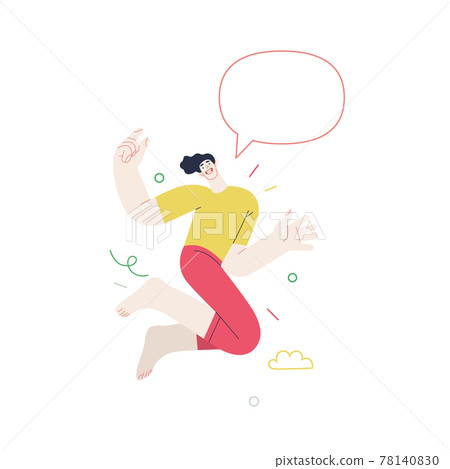 Happiness - happy people jumping in the air cheerfully 78140830